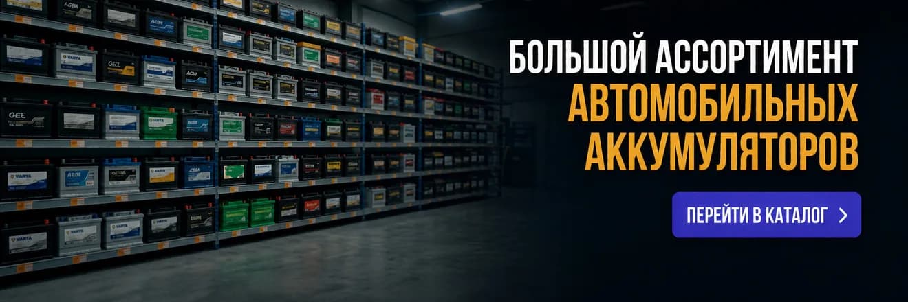 Широкий ассортимент автомобильных аккумуляторов