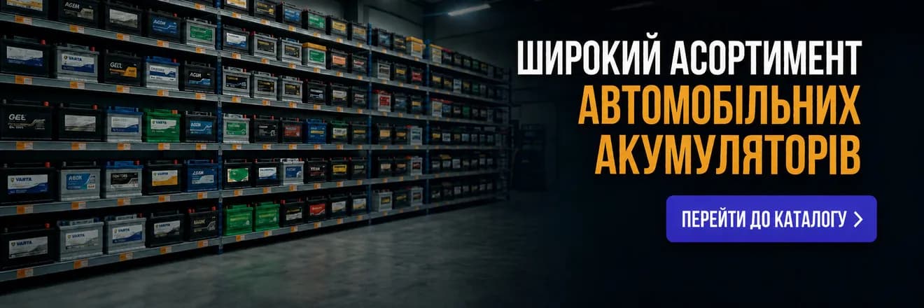 Широкий асортимент автомобільних акумуляторів