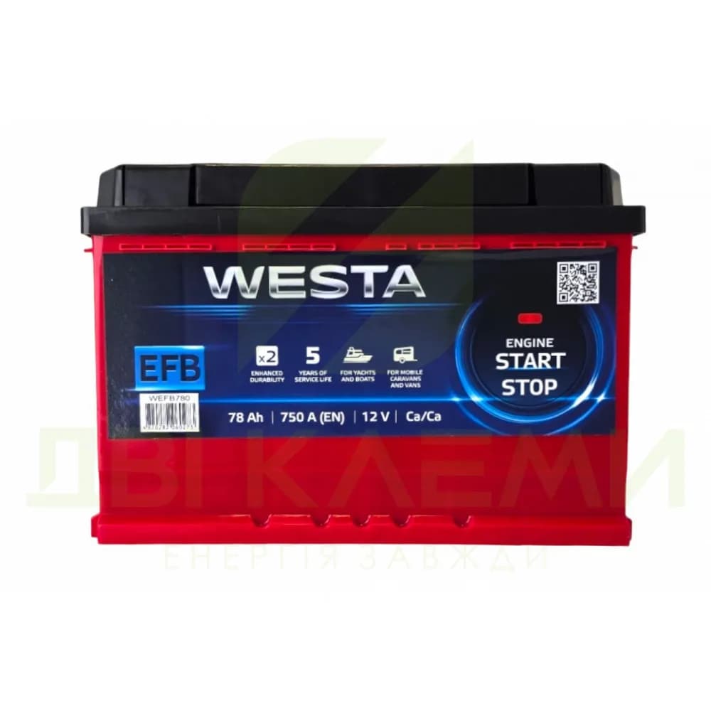 Westa 78Ah 750A EFB R+